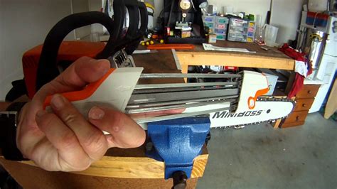 How to sharpen a chainsaw chain on a Stihl MS170 - YouTube