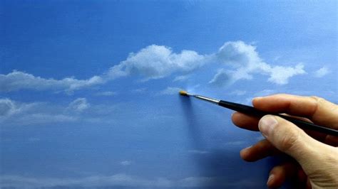 How to paint clouds - how to dry brush realistic clouds - realtime tutorial | Cloud painting ...