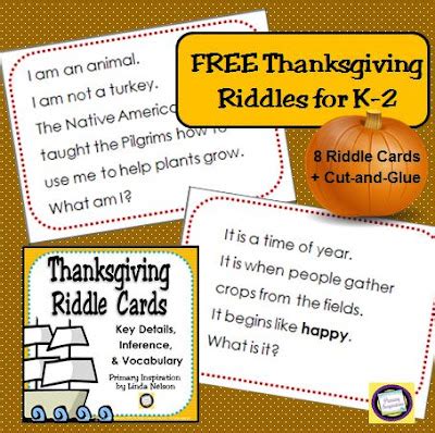 Primary Inspiration: Thanksgiving Riddles - FREEBIE!