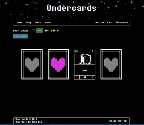 Packs are available on Undercards (3 free for new accounts) : r/Undertale