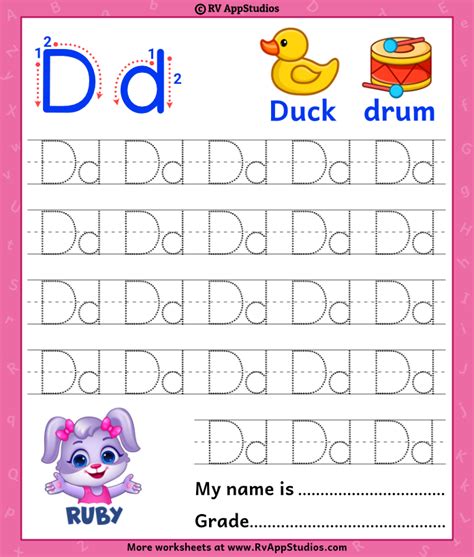 Alphabet Dd Letter | Printable Letter Dd Tracing Worksheets