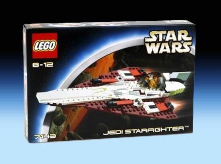 7143 Jedi Starfighter (2002) - 138 pieces, 2 mini-figures. | Lego star ...