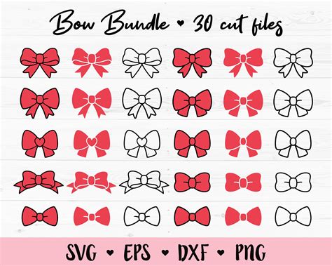 Bow Tie SVG Bundle Cute Bow Cut File Girl Bows Vector Boy Bow Tie Hair Bow Bow Baby Girl Ribbon ...