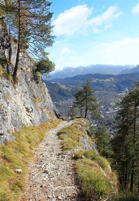 Hiking Trail with View To Garmisch Partenkirchen, Germany Stock Photo - Image of autumn, alps ...