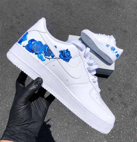 Delicate Blue Rose Design Nike Air Force 1 | Nike shoes air force, Nike air shoes, Air force one ...