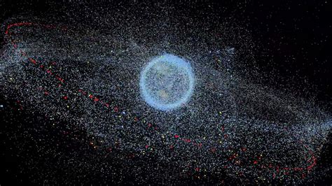 ESA - Distribution of space debris in orbit around Earth