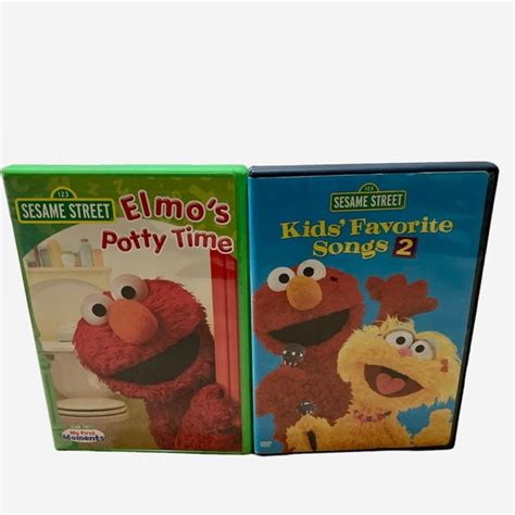 Sesame Street | Other | Kids Set Of 2 Sesame Street Dvds Kids Favorite Songs 2 And Elmos Potty ...