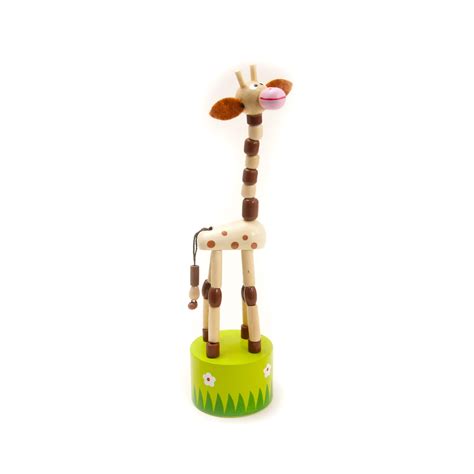 Jiggling Giraffe Thumb Push Toy - House of Marbles US