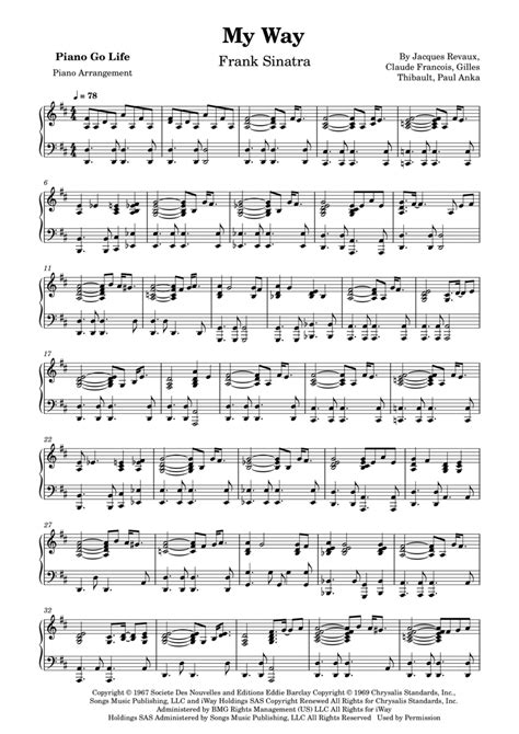 My Way (arr. Piano Go Life) by Elvis Presley Sheet Music for Piano Solo at Sheet Music Direct