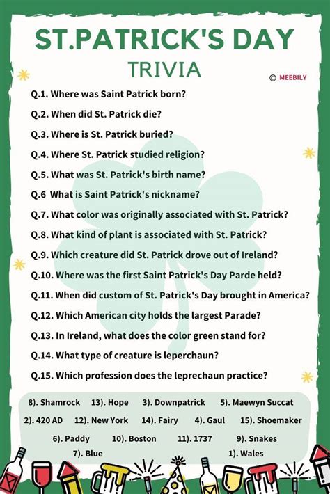 St Patricks Day Trivia Questions And Answers Printable - Printable Word ...