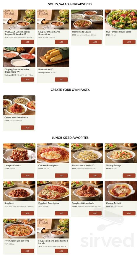 Olive Garden menus in Dubuque, Iowa, United States