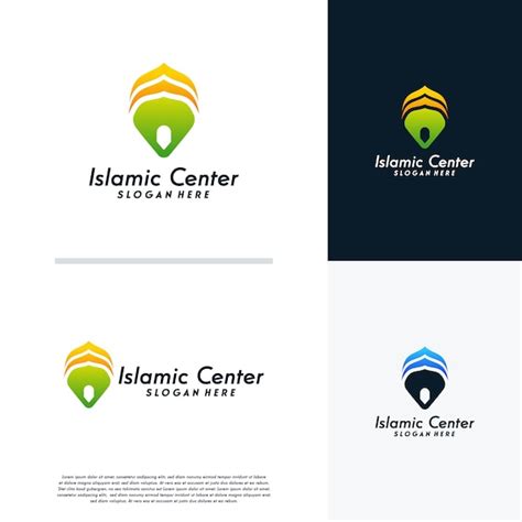 Premium Vector | Islamic center logo designs concept vector, mosque point logo designs vector