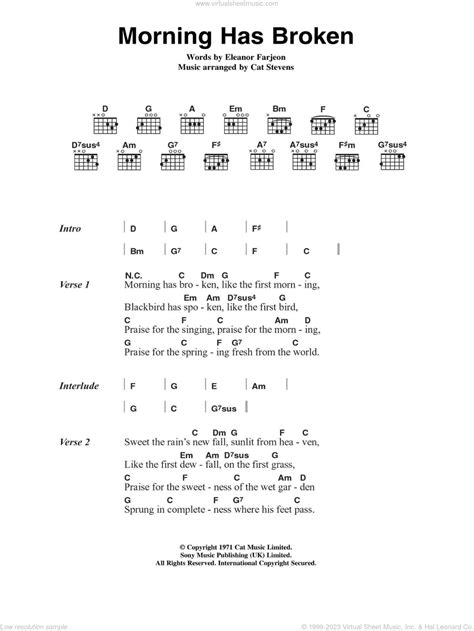 Morning Has Broken Guitar Chords - Sheet and Chords Collection