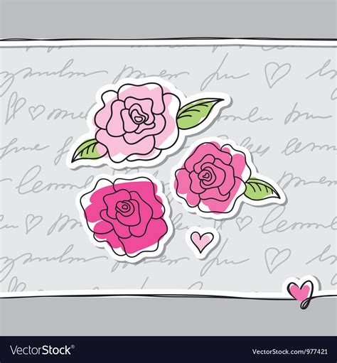 Pink roses Royalty Free Vector Image - VectorStock