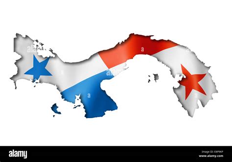 Panama flag map, three dimensional render, isolated on white Stock Photo: 74249274 - Alamy