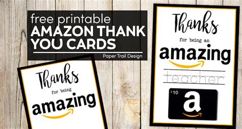 Teacher Appreciation Amazon Card - Paper Trail Design