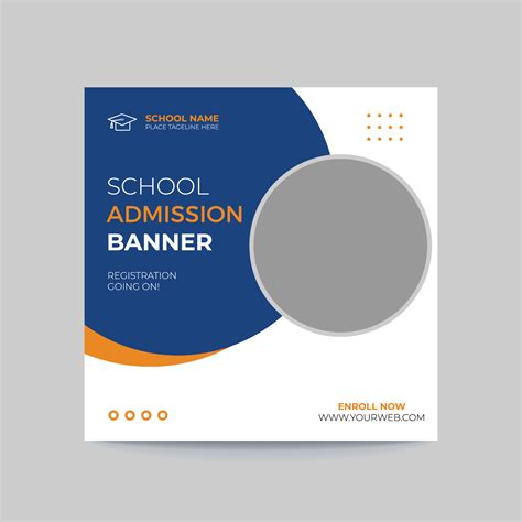 School admission by social media post banner template Design. Kids School social media banner ...