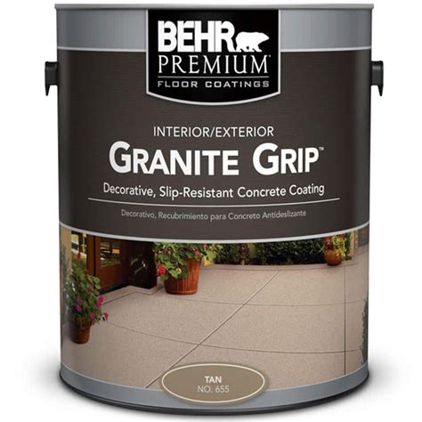 BEHR 1 gal. #65501 Tan Granite Grip Interior/Exterior Concrete Paint ...