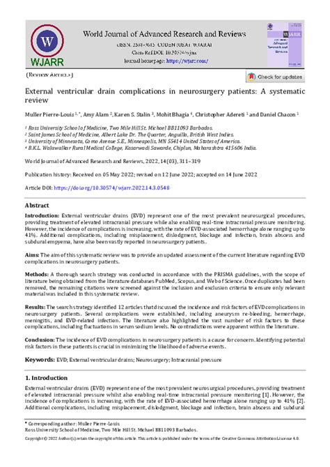 (PDF) External ventricular drain complications in neurosurgery patients ...