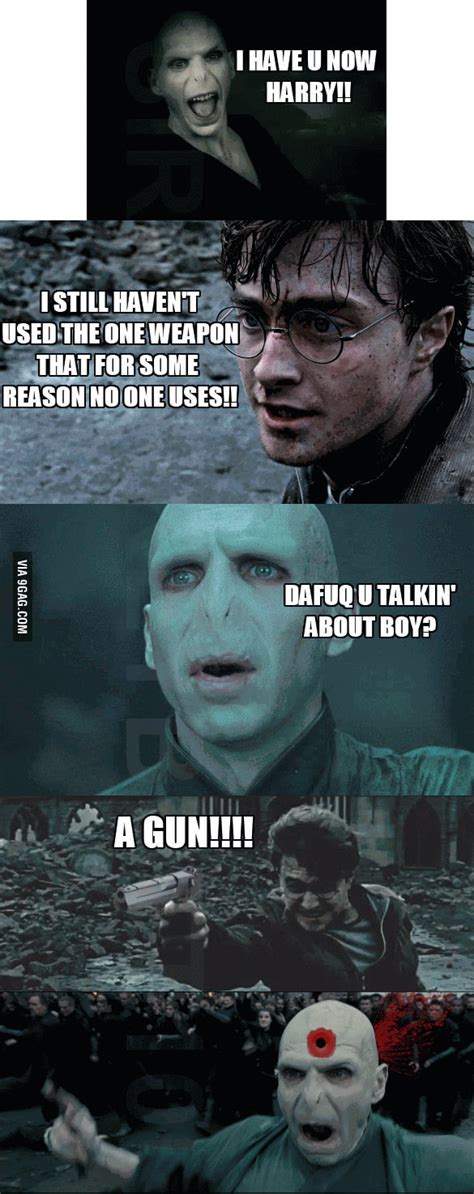 GUNS IN HARRY POTTER! - 9GAG