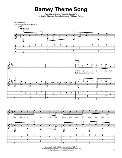 Barney Theme Song (from Barney) by Stephen Bates Baltes and Philip A. Parker Sheet Music for ...