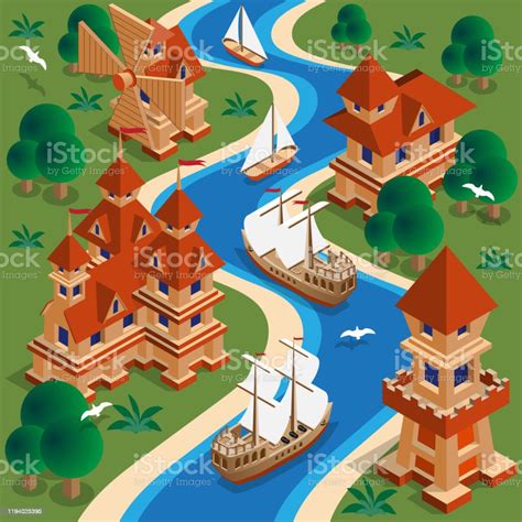 Medieval Landscape Stock Illustration - Download Image Now - Adventure, History, Map - iStock