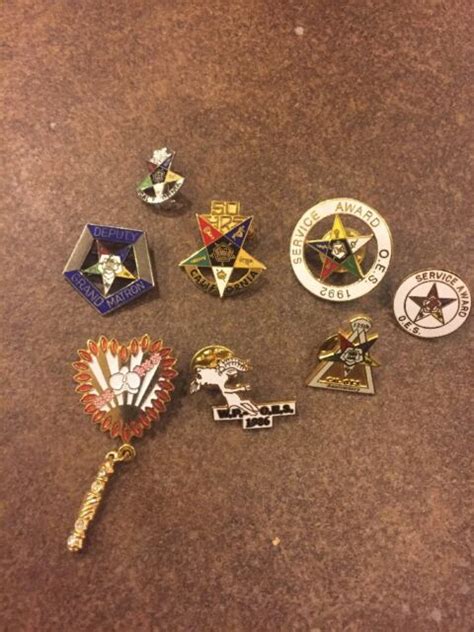 Lot Of Vintage Order of the Eastern Star Masonic Pins Lapel Some Sterling Silver | eBay