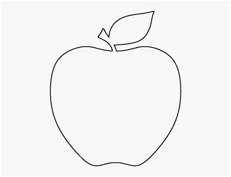 Clip Art Apple Fruit Outline Clipart - Apple Template Free, HD Png Download , Transparent Png ...