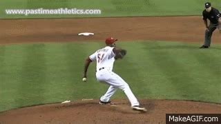 Aroldis Chapman Slow Motion Pitching Mechanics - Baseball Pitcher Analysis Cincinnati Reds on ...