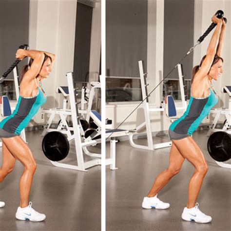 Cable Rope Standing Overhead Tricep Extension by Lori F. - Exercise How-to - Skimble