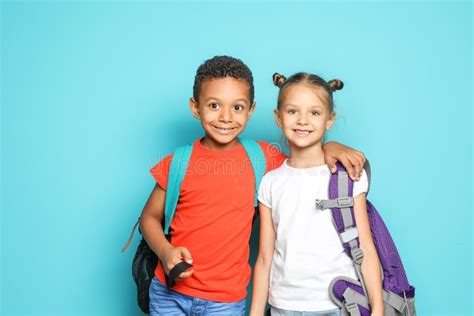 Little School Children with Backpacks Stock Photo - Image of classmates, education: 122996488