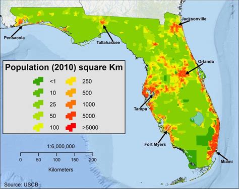 Population Density Map Of Florida - Map