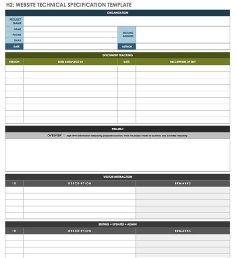 Free Technical Specification Templates | Smartsheet