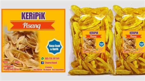 Contoh Desain Stiker Label Keripik Pisang yang Menarik