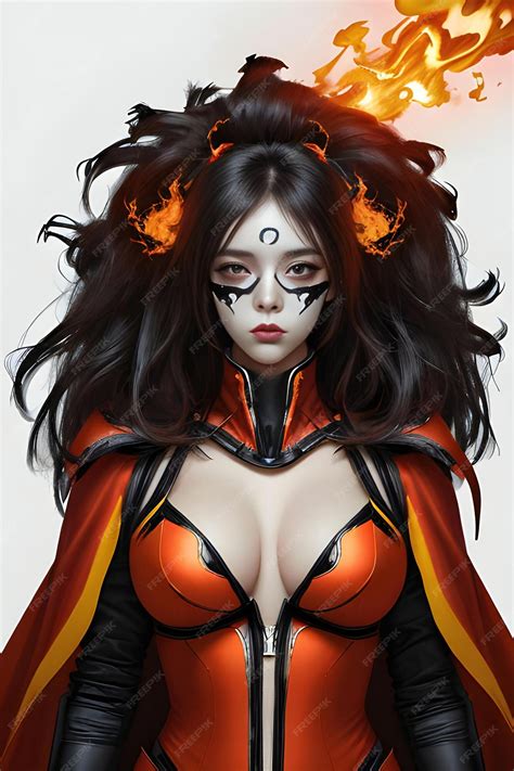 Premium AI Image | Illustration of a beautiful girl in an orange ...
