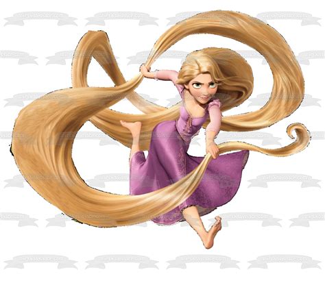 Disney Tangled Rapunzel Running with Hair Edible Cake Topper Image ABP – A Birthday Place