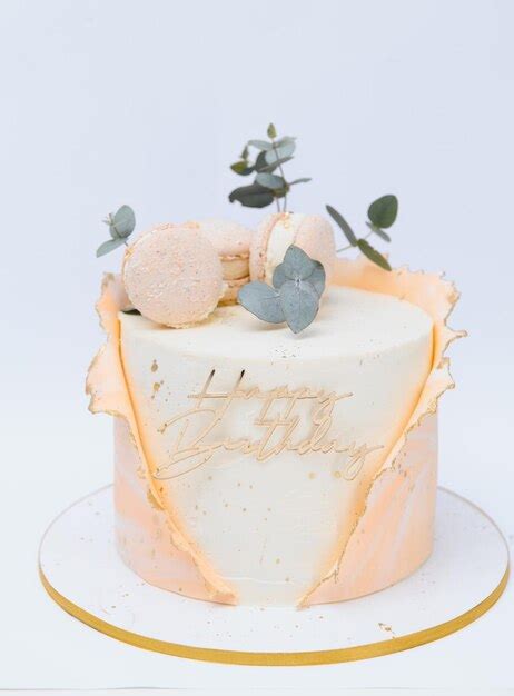 Premium Photo | Colorful birthday cake with golden happy birthday banner