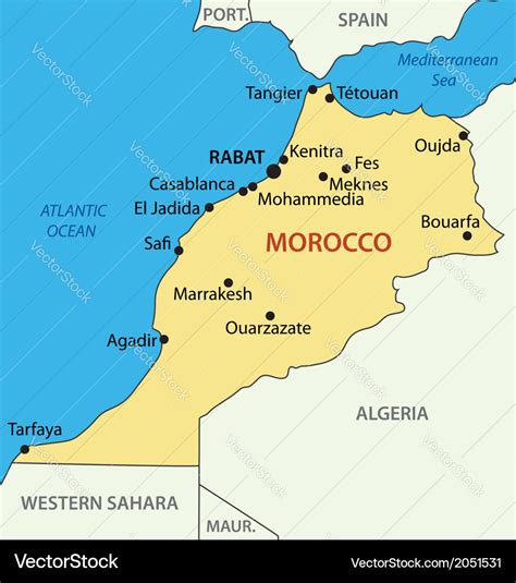 Kingdom of morocco - map Royalty Free Vector Image