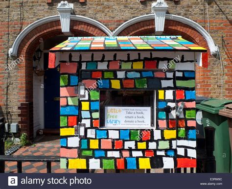 Download this stock image: Little Free Library books in decorated box ...