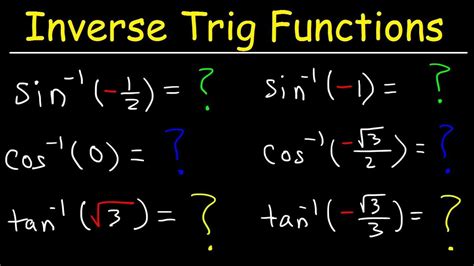 Evaluating Inverse Trigonometric Functions, Basic Introduction ...