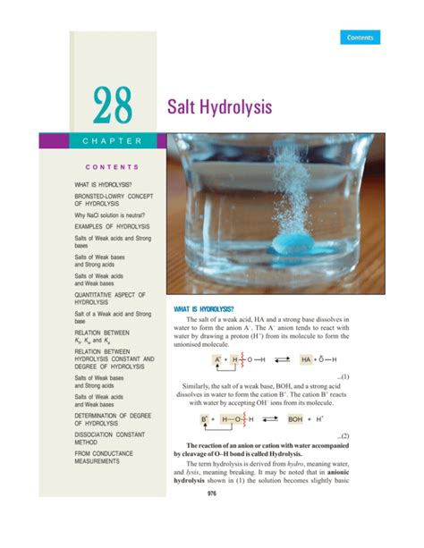 Salt Hydrolysis