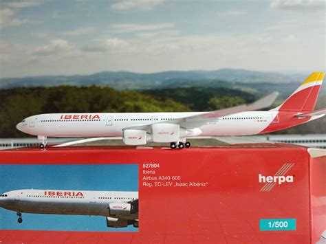 Herpa Wings 1:500 527804 Iberia Airbus A340-600 EC-LEV "Isaac Albéniz" - World-of-Wings