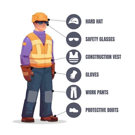 Premium Vector | Worker in safety equipment Construction engineer wearing protective clothes and ...