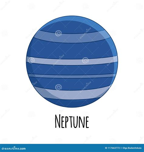 Cartoon Neptune Planet. Vector Illustration Isolated on White B Stock ...