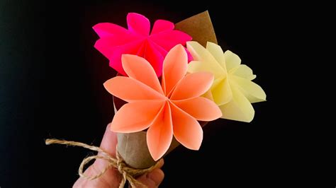 Origami flower - Bouquet - Sticky note origami, Origami with sticky notes, Origami easy, DIY ...