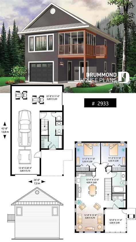 GARAGE WITH 2 BEDROOM APARTMENT #apartmentfloorplans in 2020 (With images) | Carriage house ...