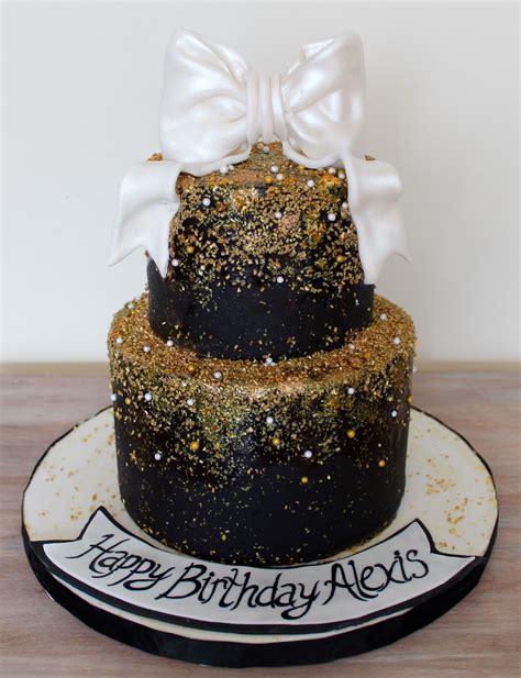 Black And Gold Birthday Cake White Black Gold Birthday Cake Classe ...