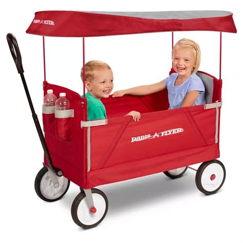 Radio Flyer 3 in 1 EZ Fold Wagon with Canopy - Red | Radio flyer, Radio ...