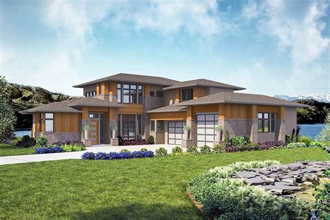 Plan 23774JD: Modern 4-Bed House Plan with Indoor / Outdoor Living Spaces - 3485 Sq Ft ...