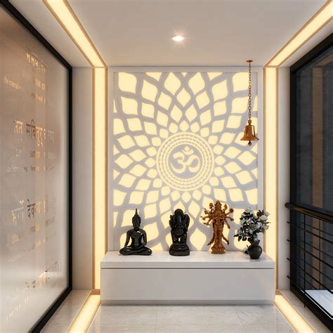 Aum Back Lit Panel in Pooja Room